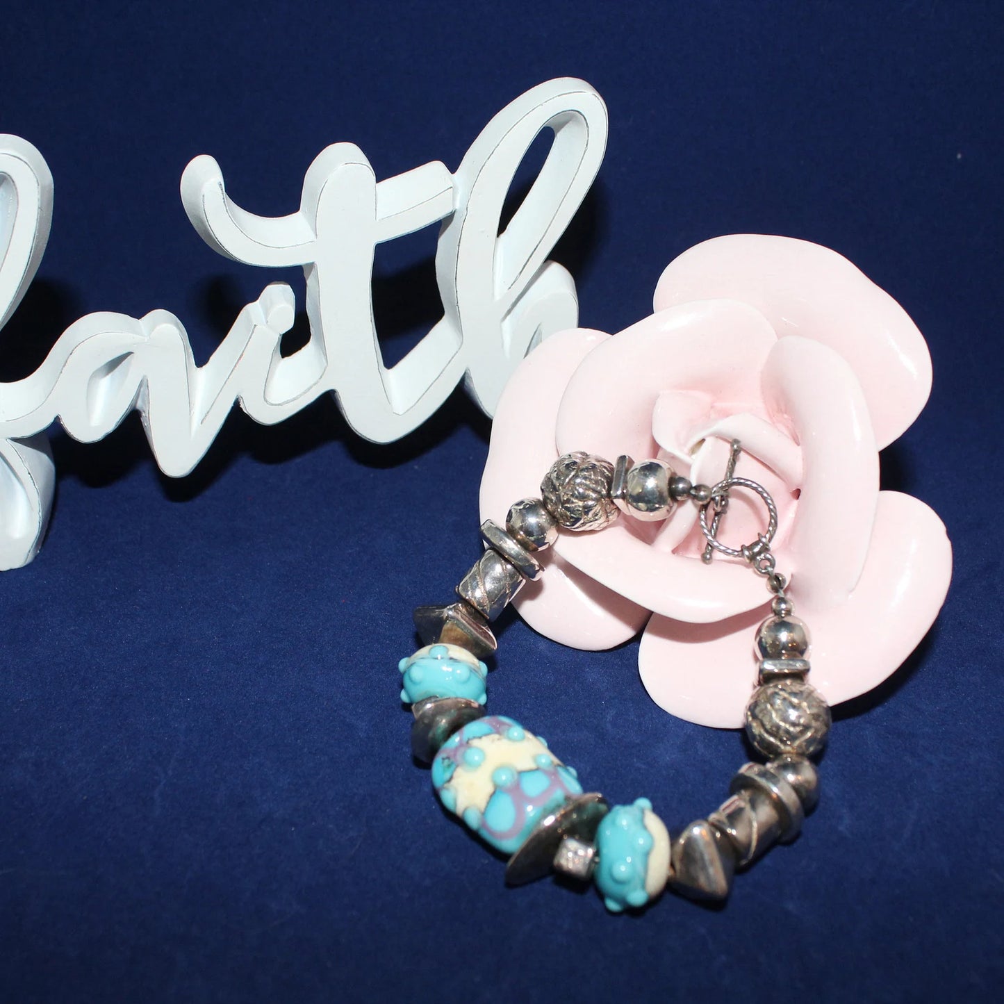 Tibetan silver with ceramic beads