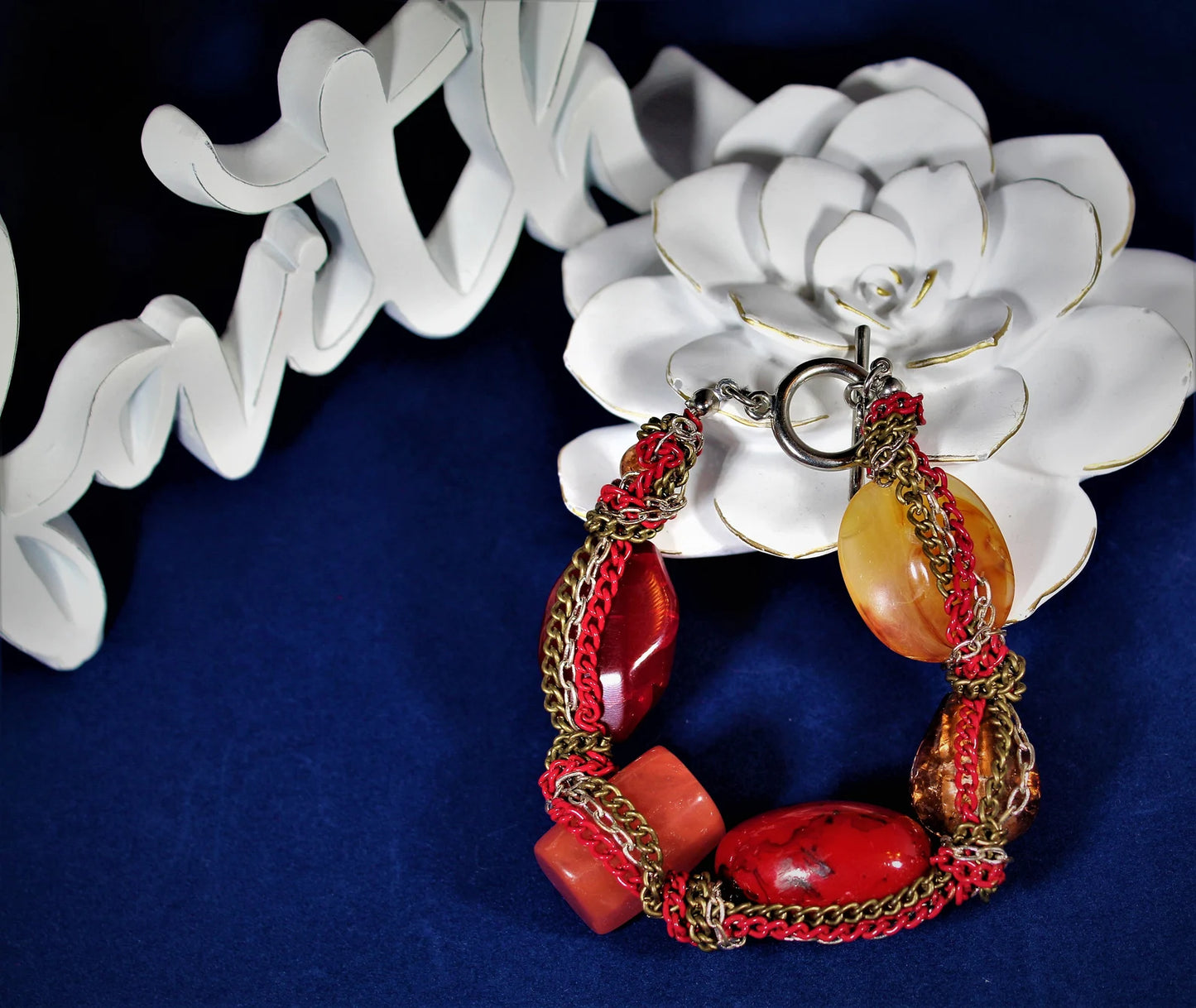 Multi-colored gemstone bracelet