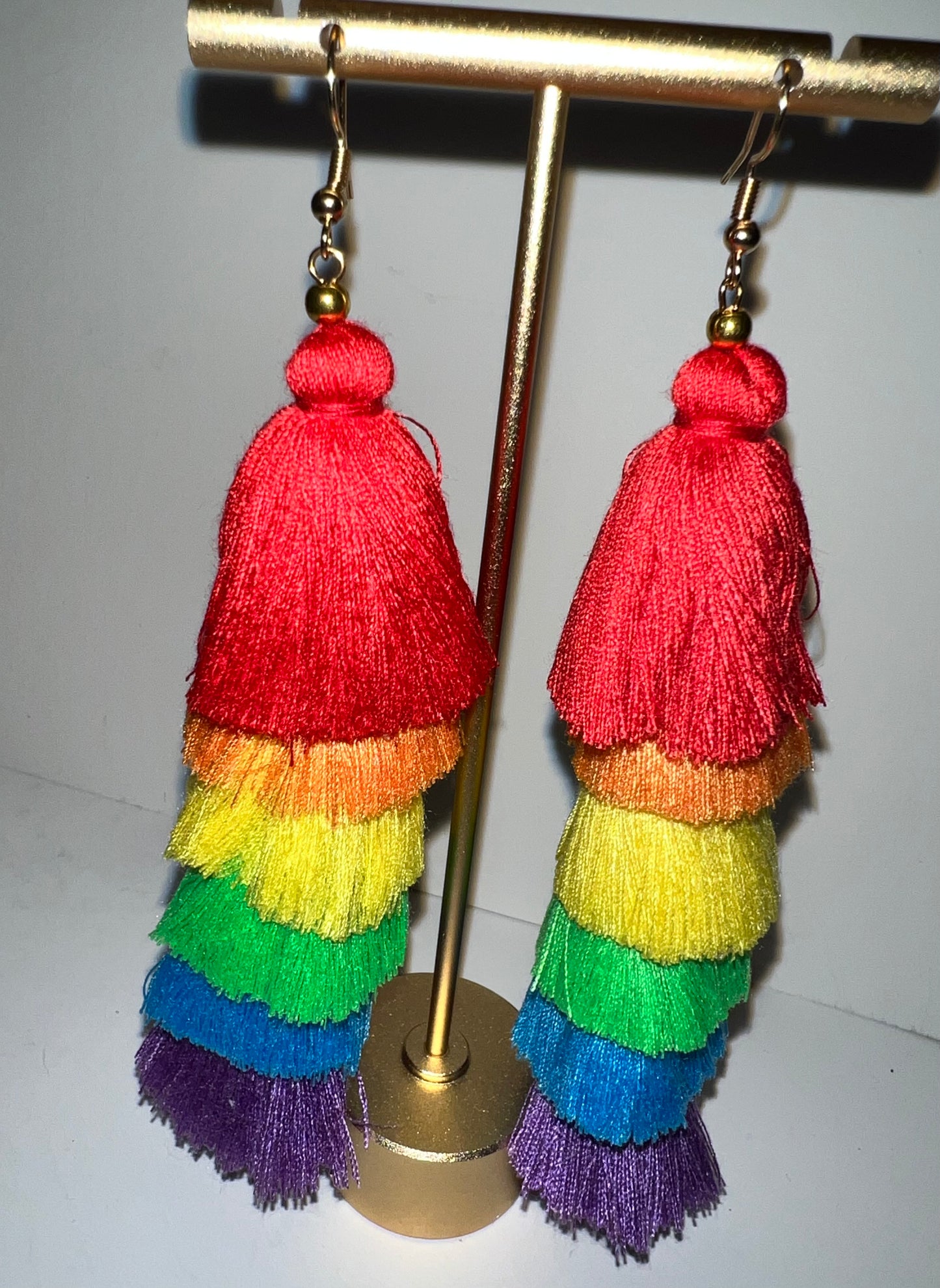 Rainbow Tassel Earrings