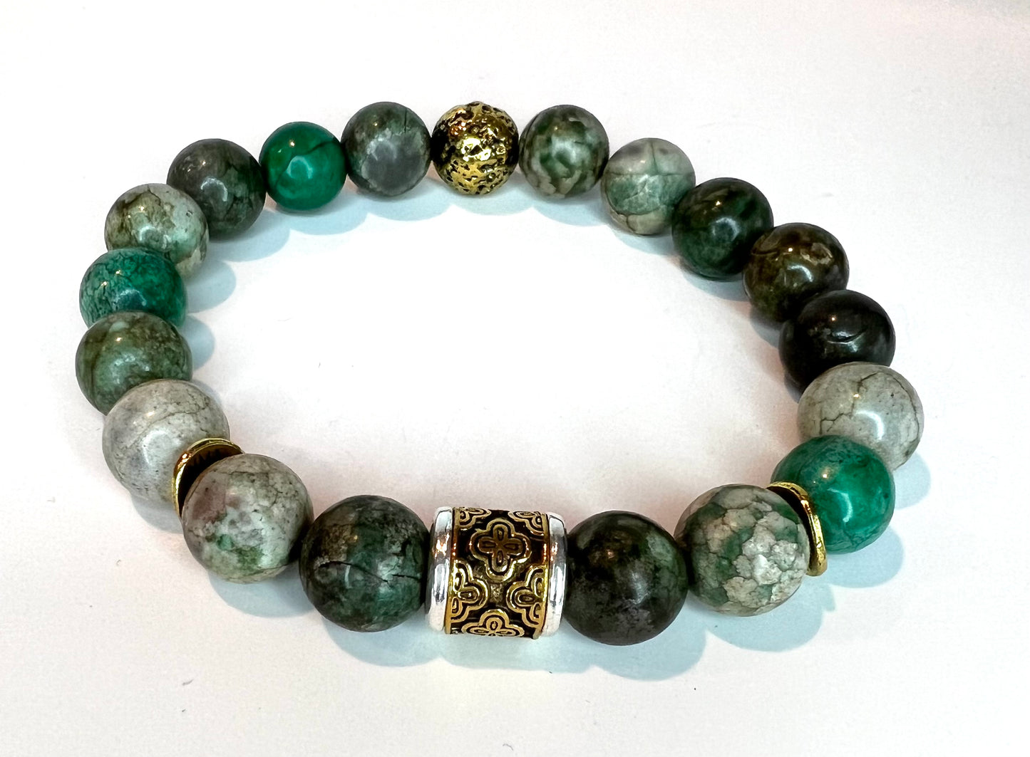 Unisex Green Agate Bracelet