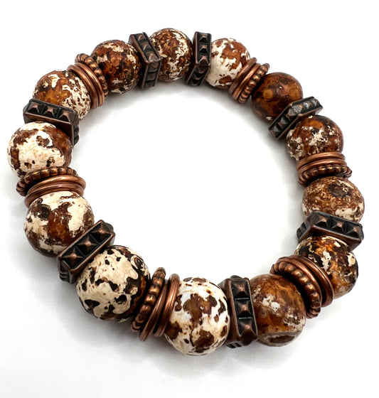 Men’s VERY Rare Fossil Jasper Bracelet