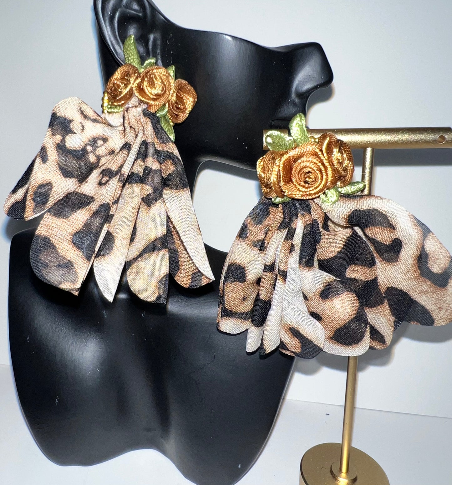 Fabric Flower Earrings