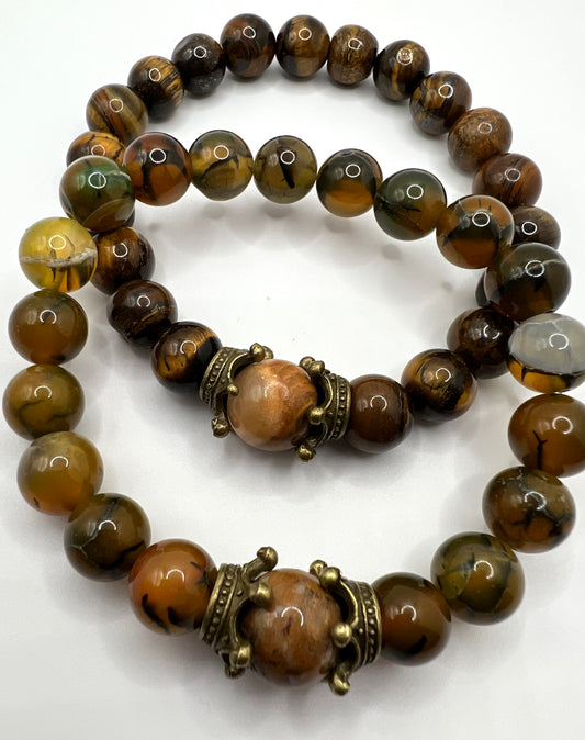 Men’s Jade/Agate/Tiger Eye Bracelet