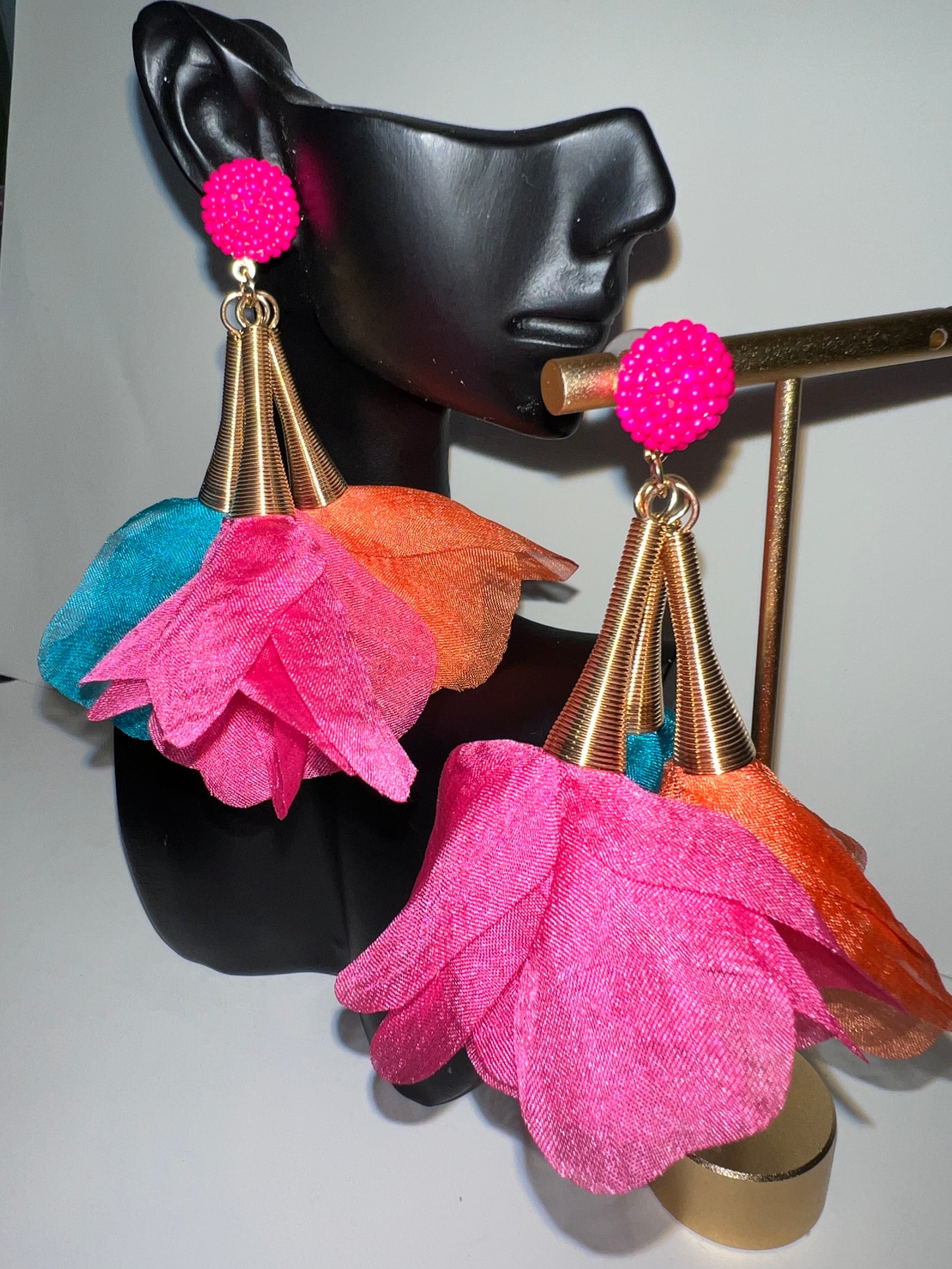 Flower Tassel Dangle Earring