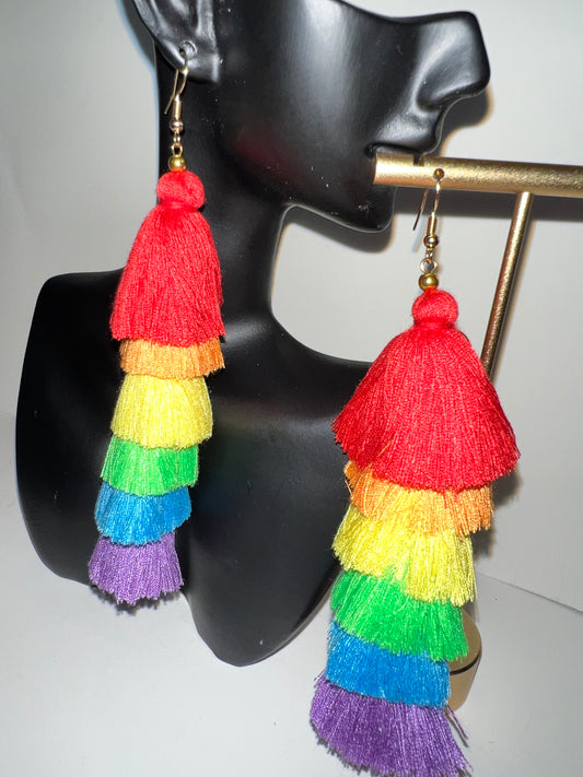 Rainbow Tassel Earrings