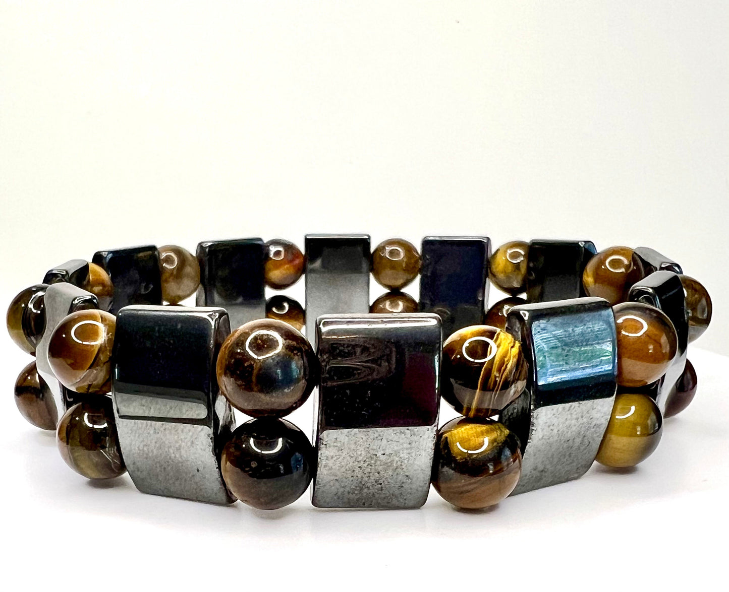 Men’s Black Onyx/Tiger Eye and Hematite Bracelet