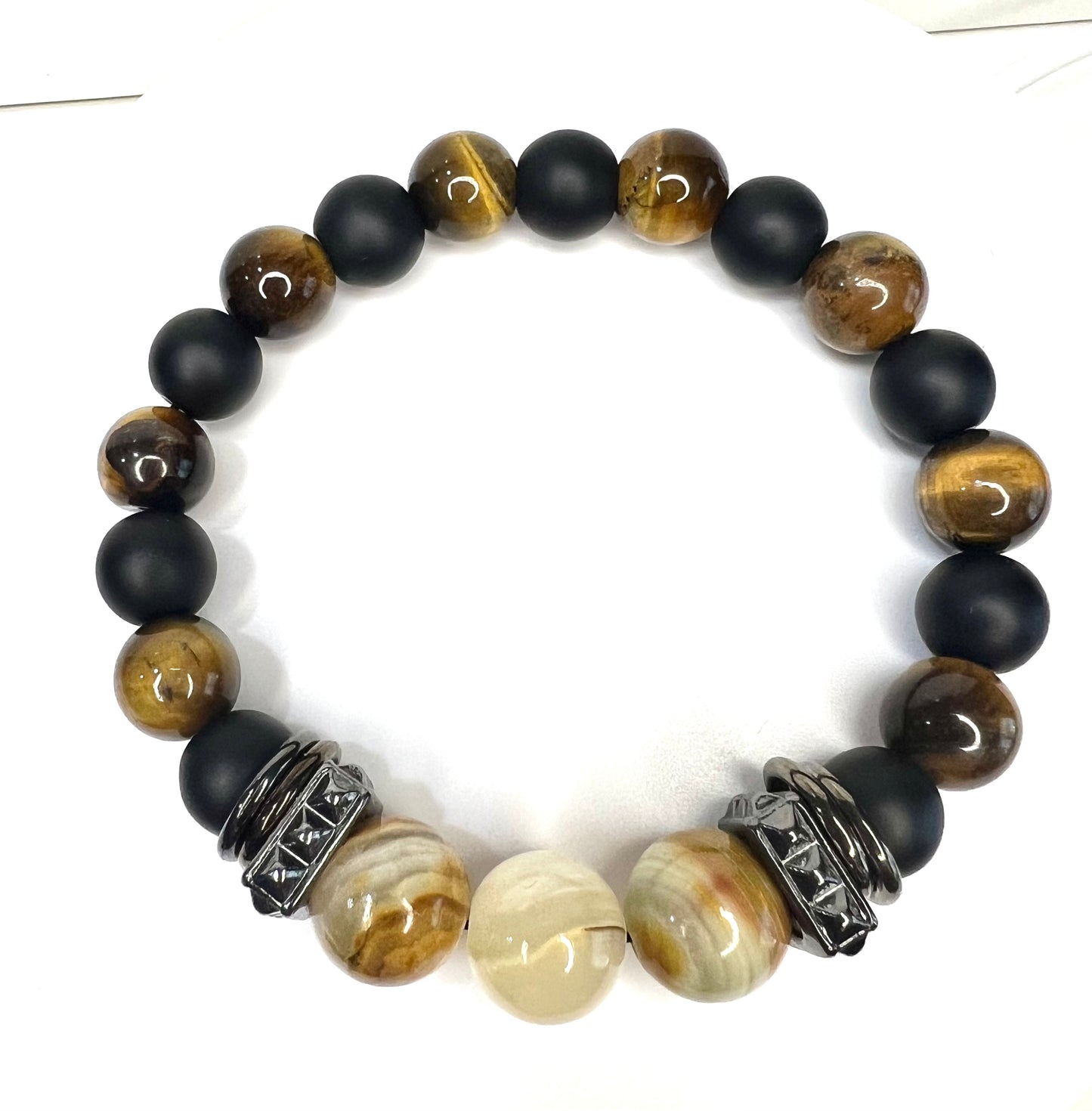 Men’s Jade/Onyx/Tiger Eye Bracelet