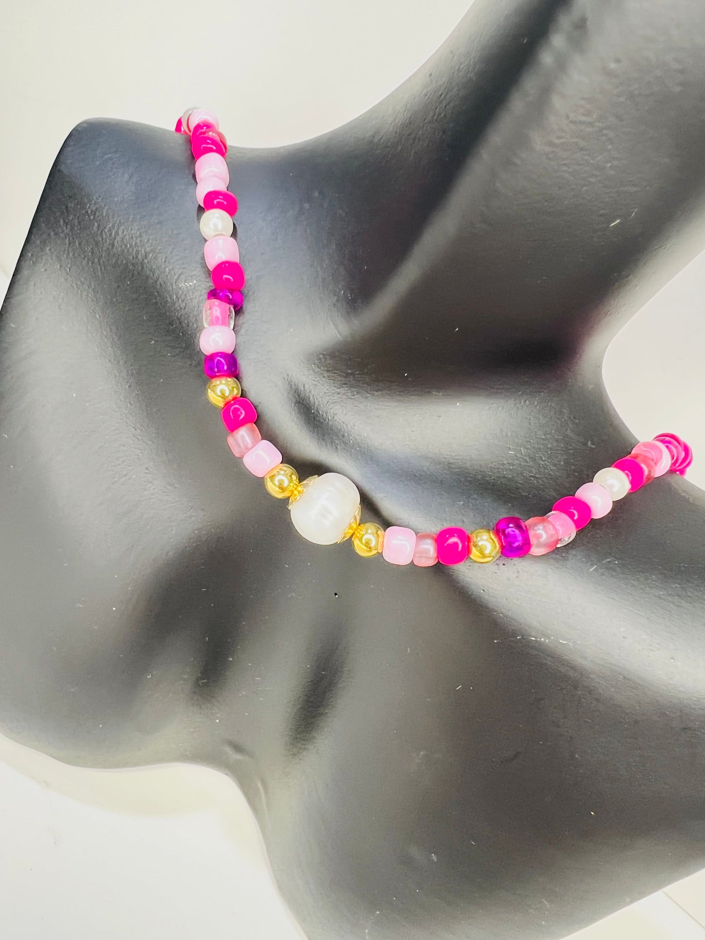 Freshwater Pearl and Seed Bead Necklace