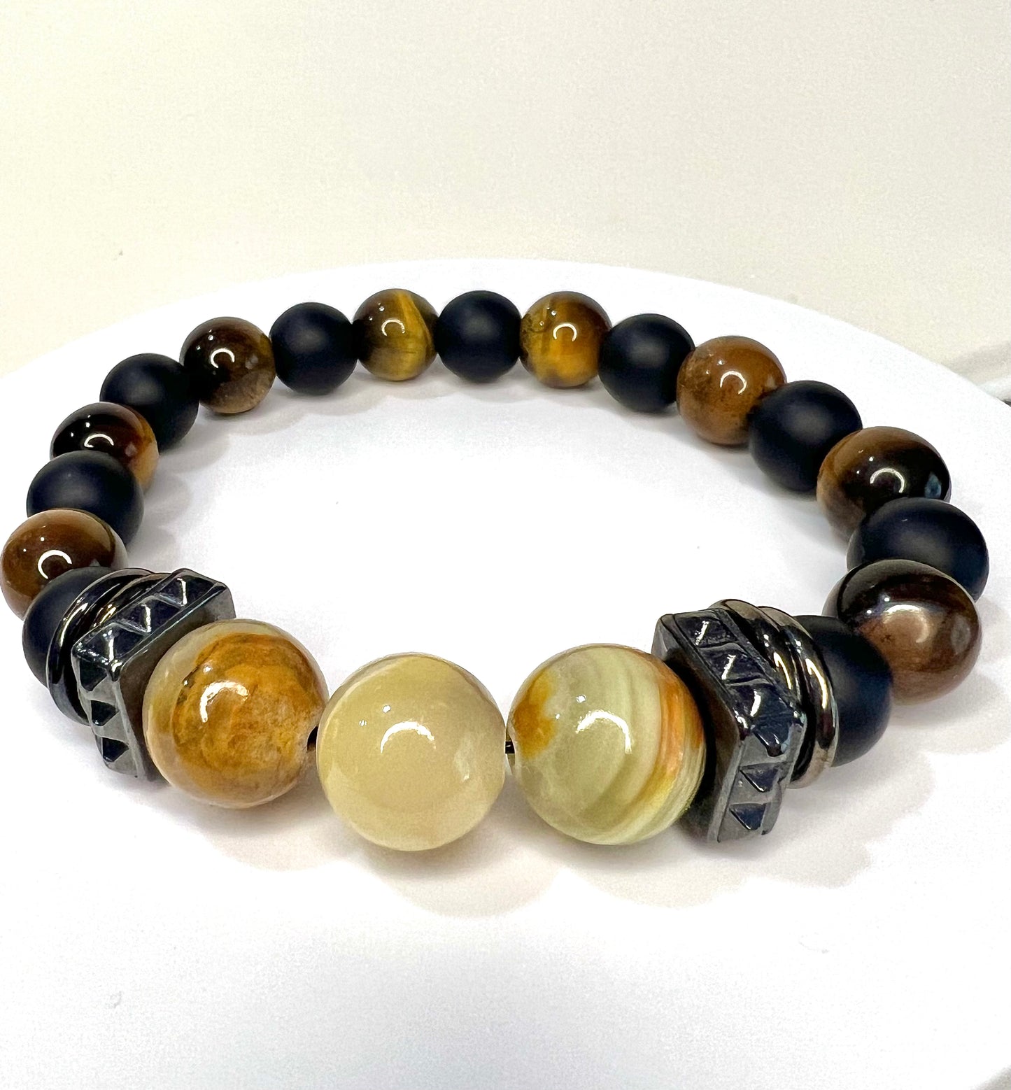 Men’s Jade/Onyx/Tiger Eye Bracelet