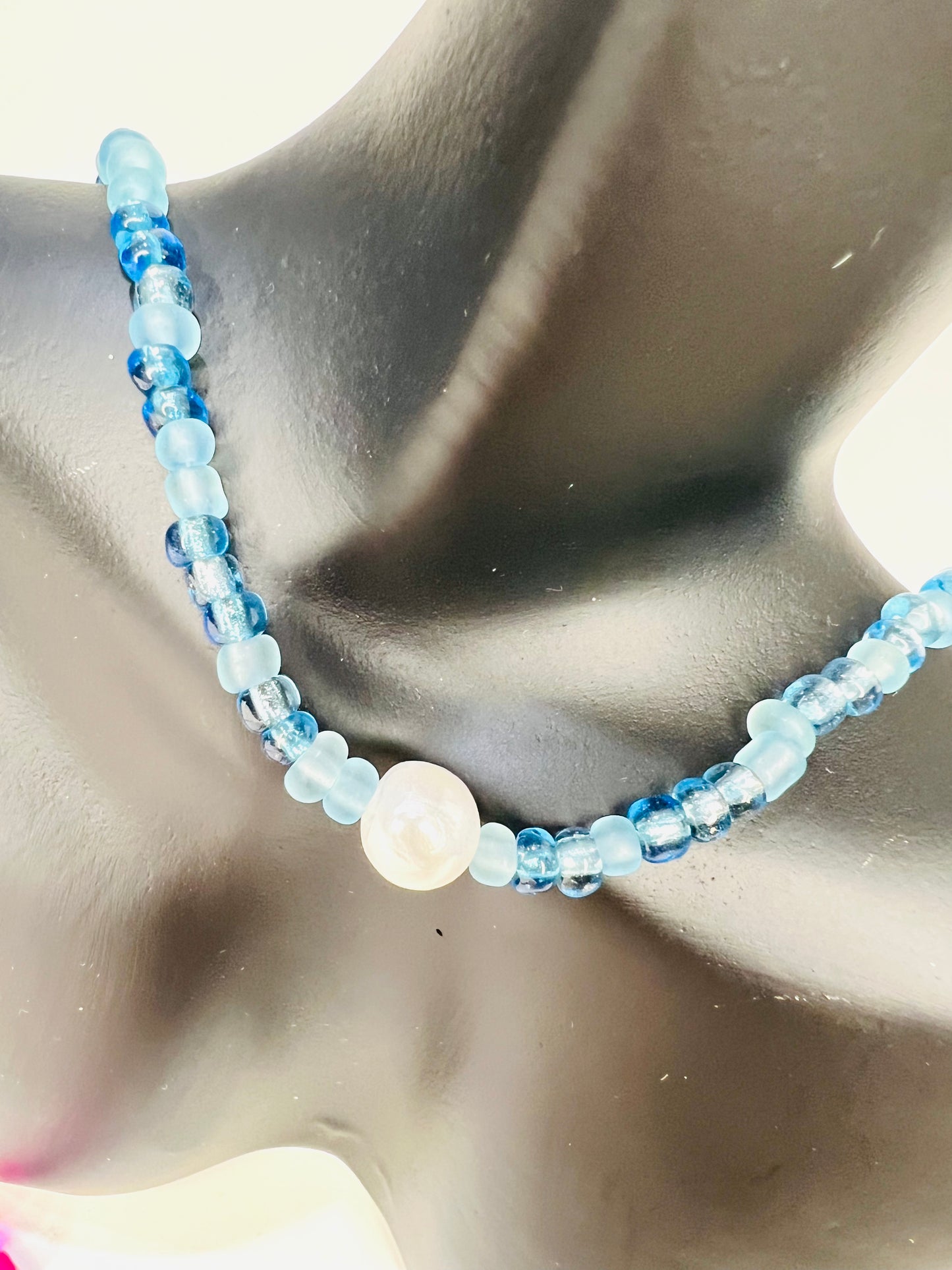 Freshwater Pearl and Seed Bead Necklace