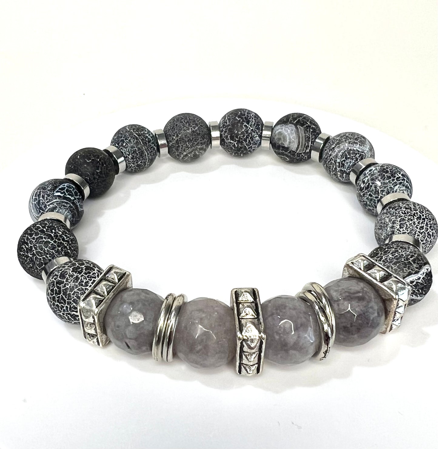 Men’s Quartz/Agate Bracelet