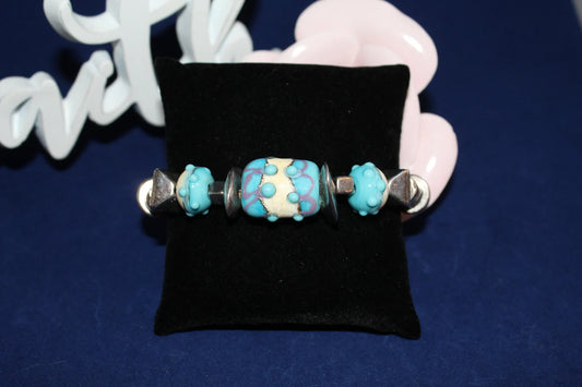 Tibetan silver with ceramic beads