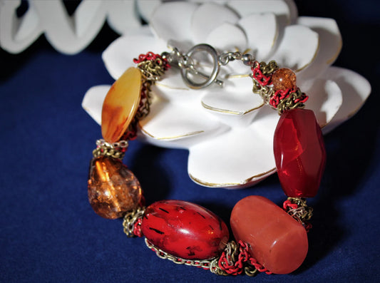 Multi-colored gemstone bracelet