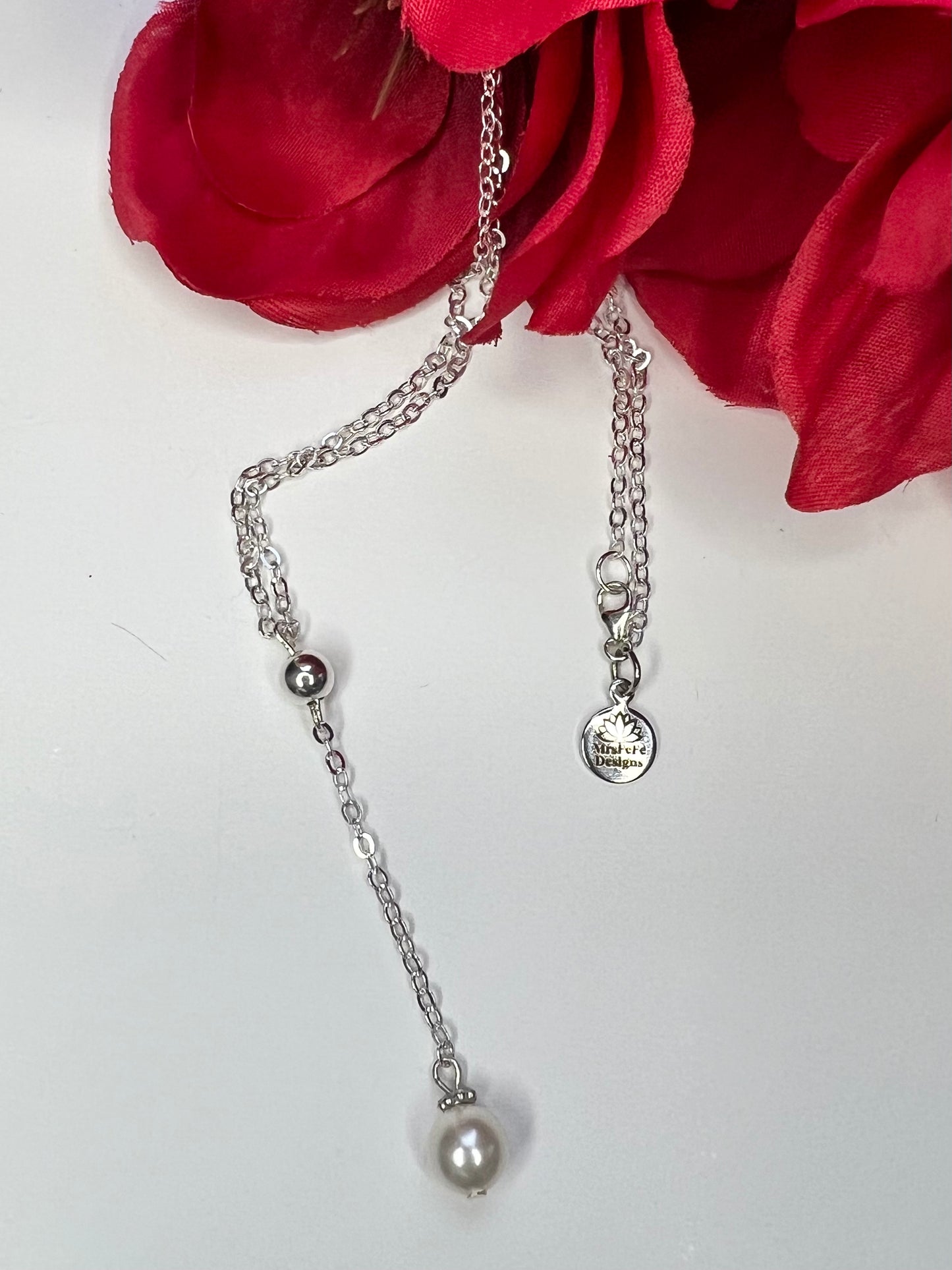 Swarovski Pearl Drop Sterling Silver Necklace