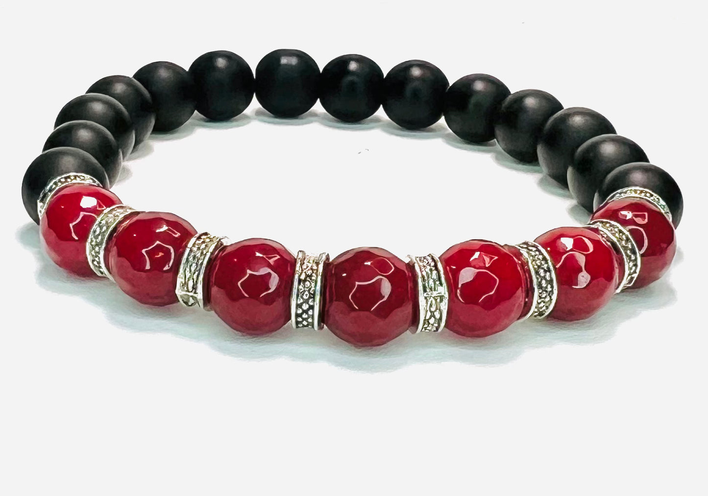 Men’s Ruby and Matte Onyx Bracelet