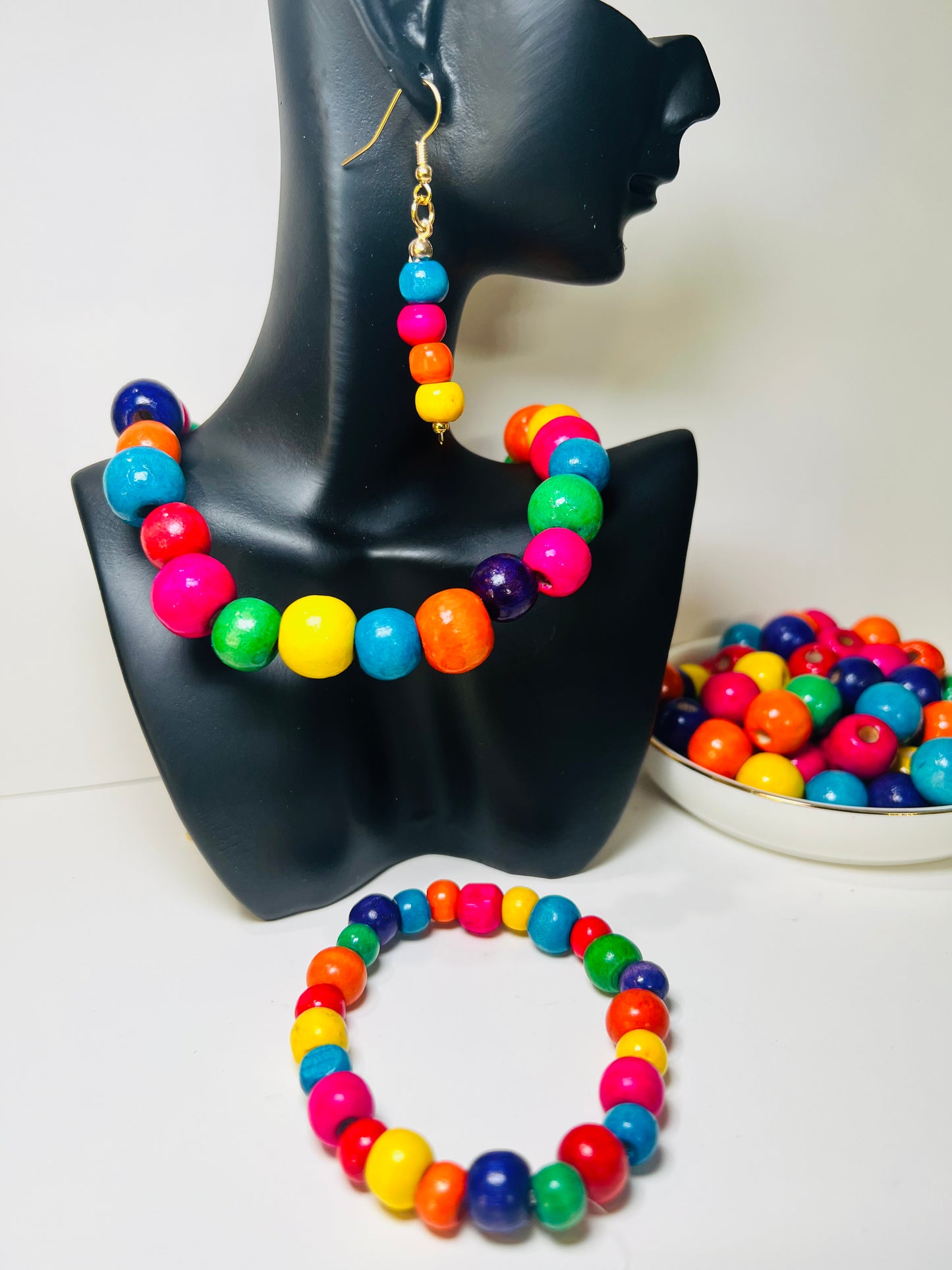 Colorful Wood Beaded Jewelry