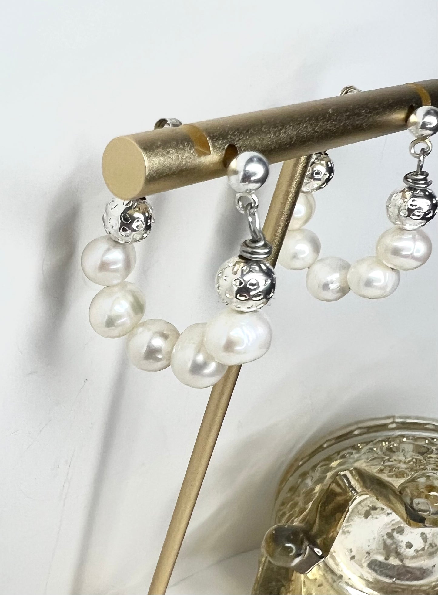 Pearl Hoop Earring Huggies