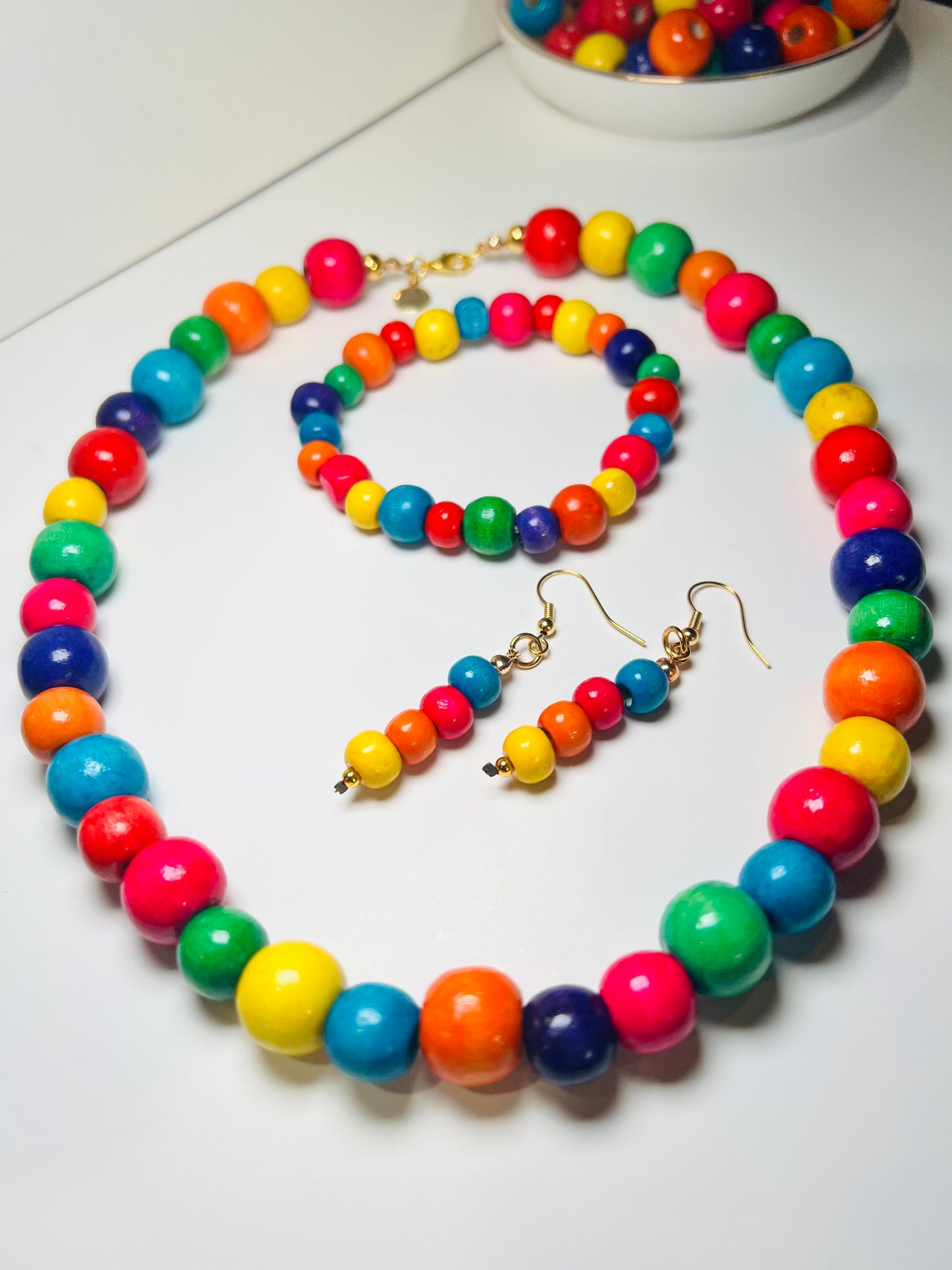 Colorful Wood Beaded Jewelry