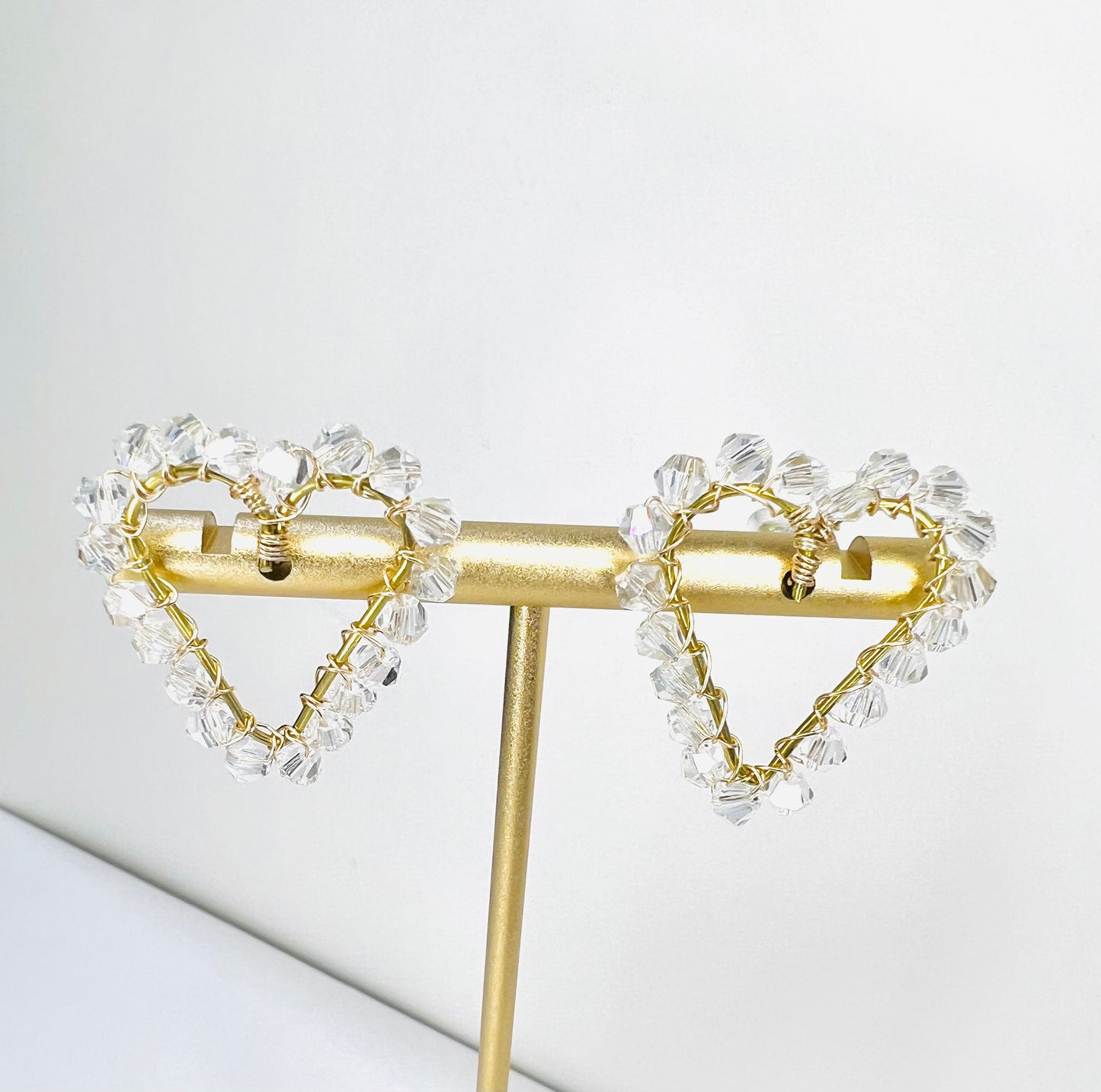 Pearl and Crystal Heart Earrings