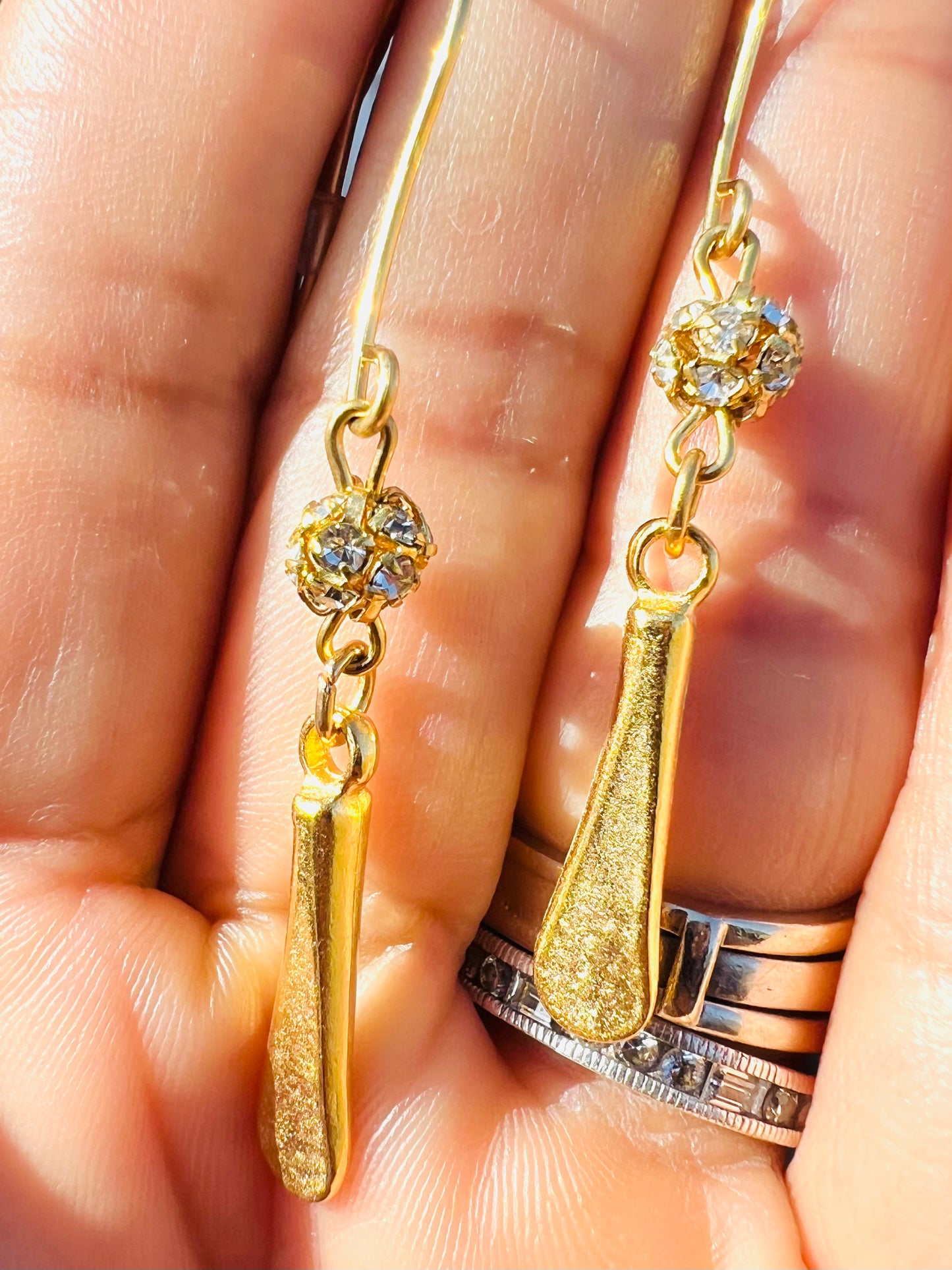 Gold dangle earrings