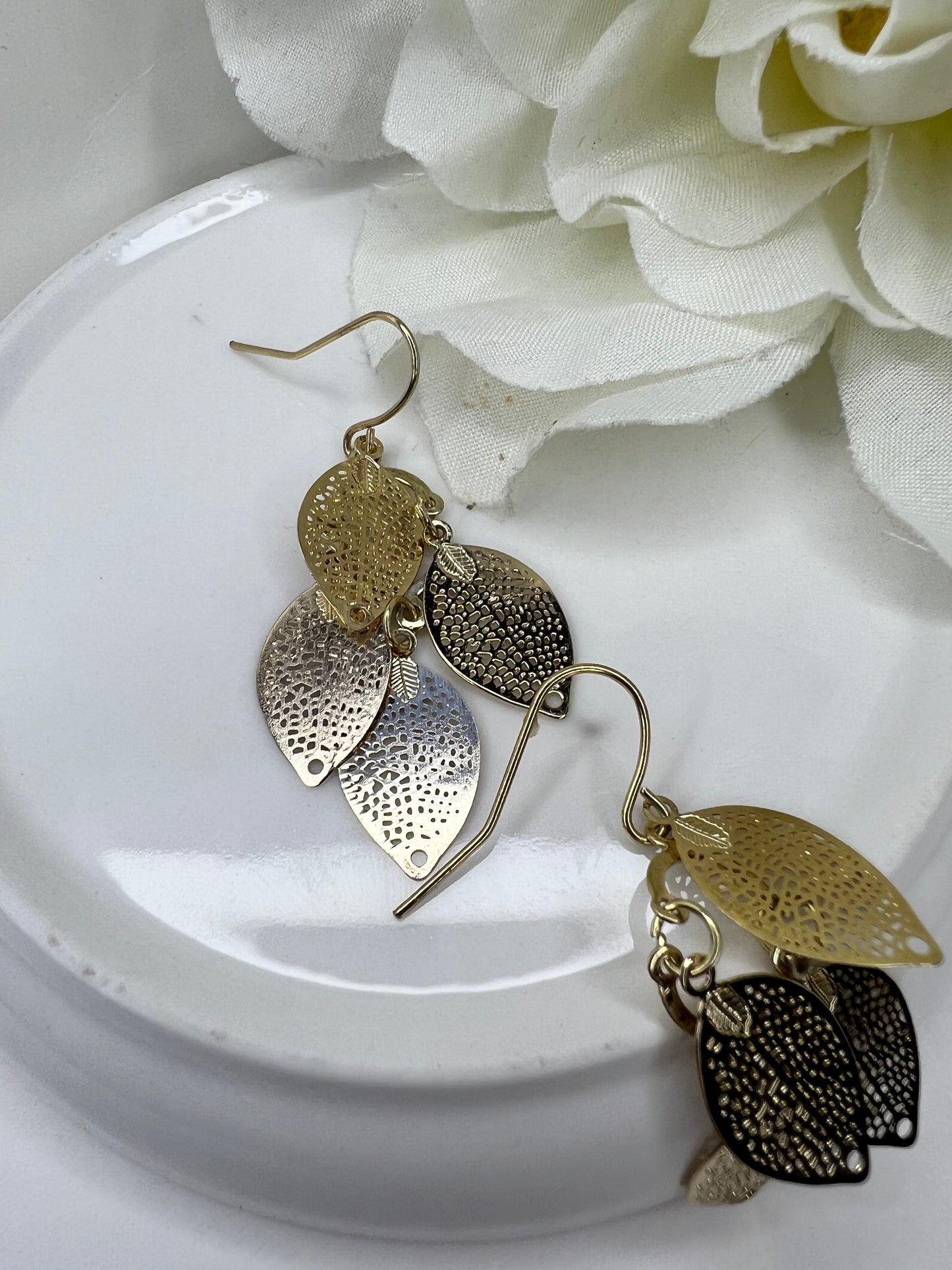 Gold Leaf Dangle Earrings