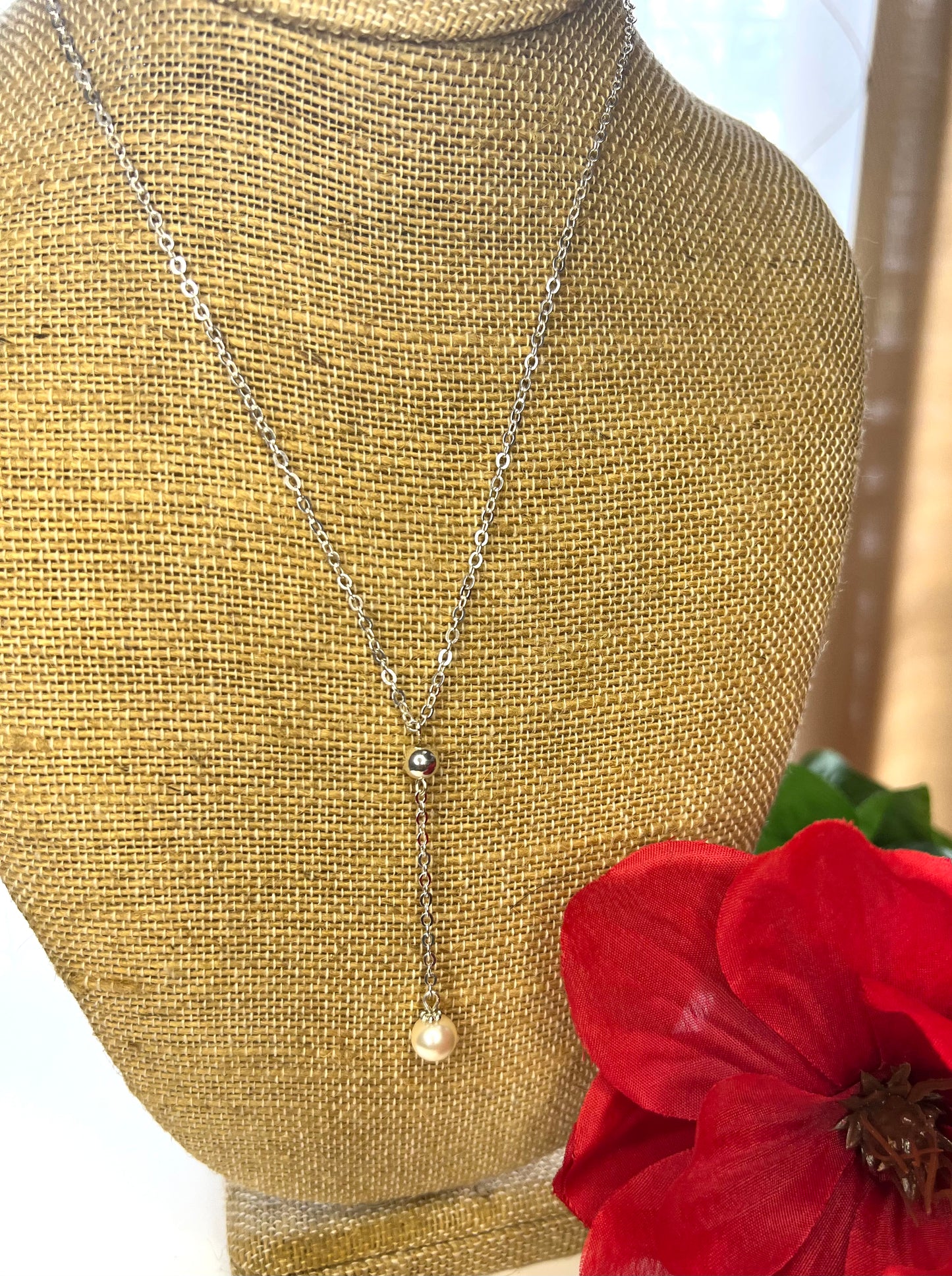 Swarovski Pearl Drop Sterling Silver Necklace