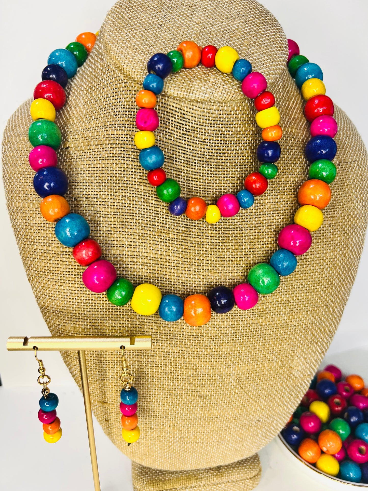 Colorful Wood Beaded Jewelry