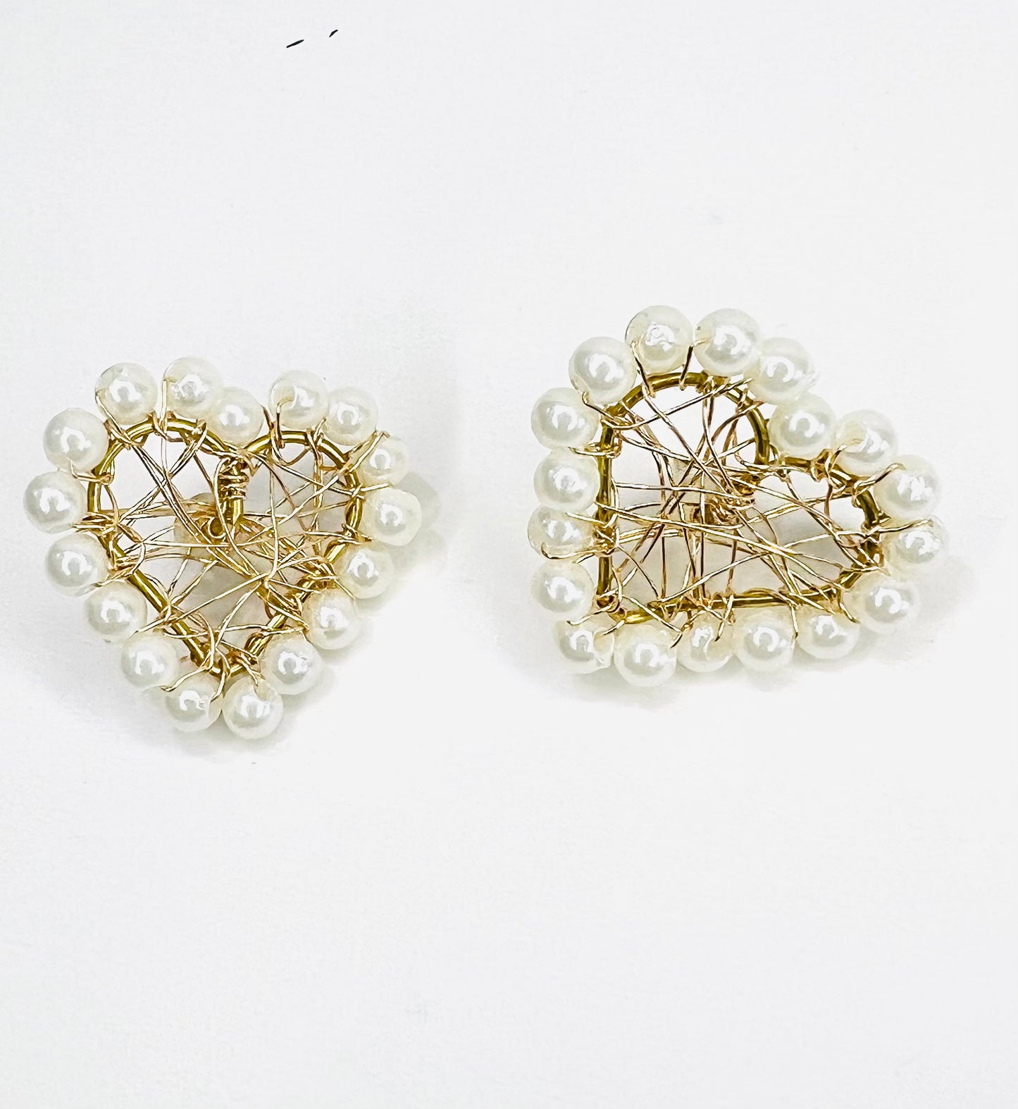 Pearl and Crystal Heart Earrings