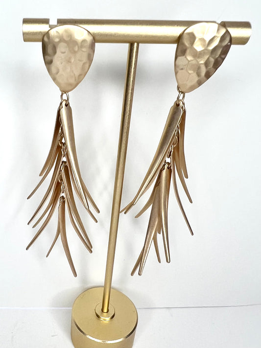 Long Geometric Fringed Earrings