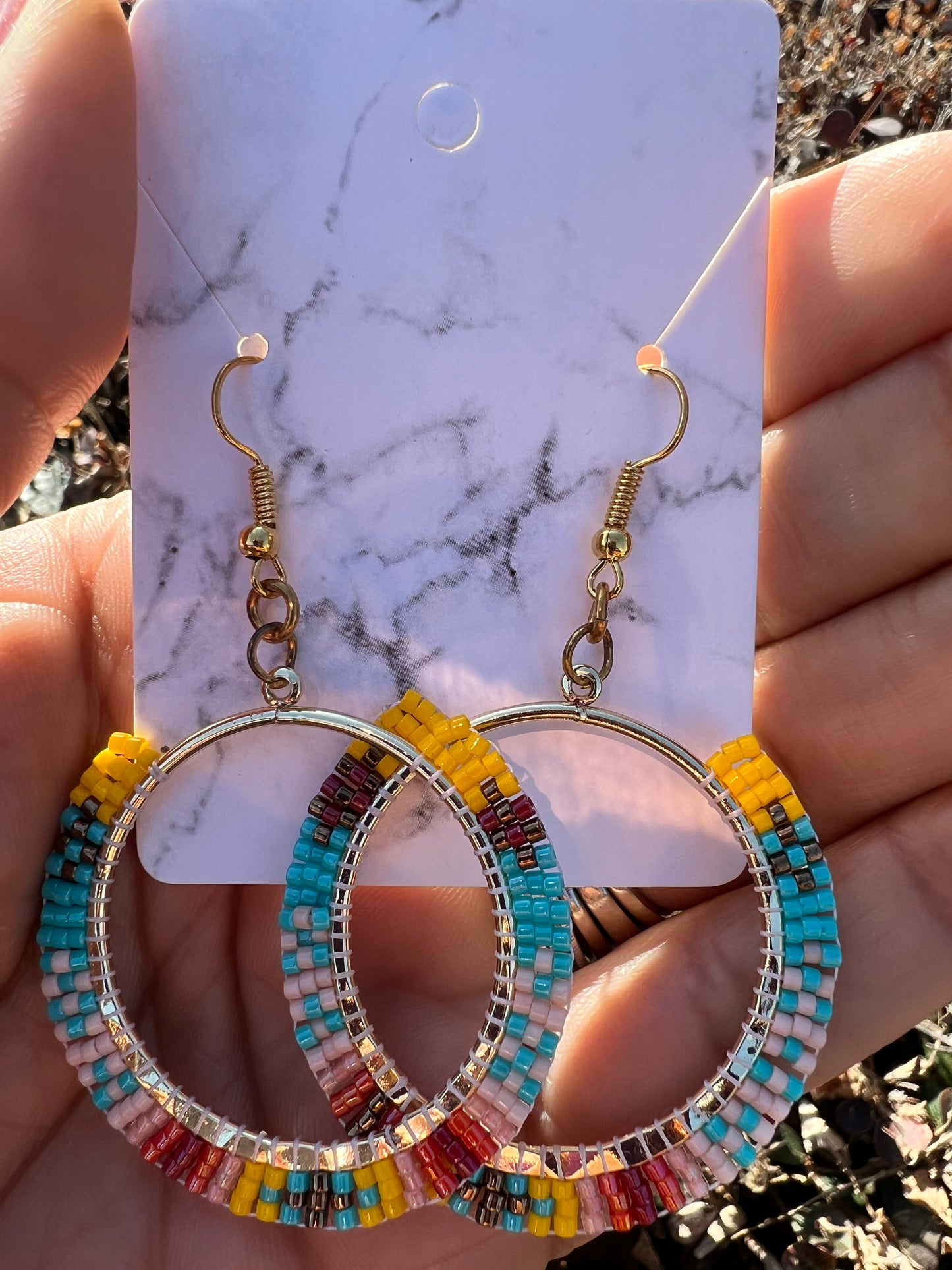 Hoop beaded earrings