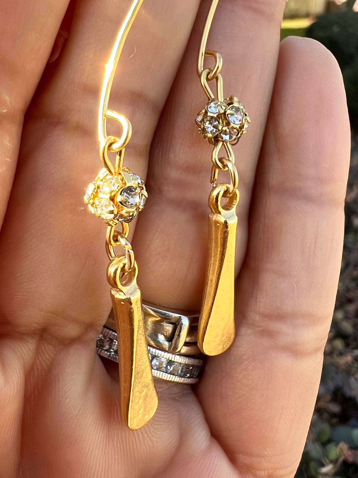 Gold dangle earrings