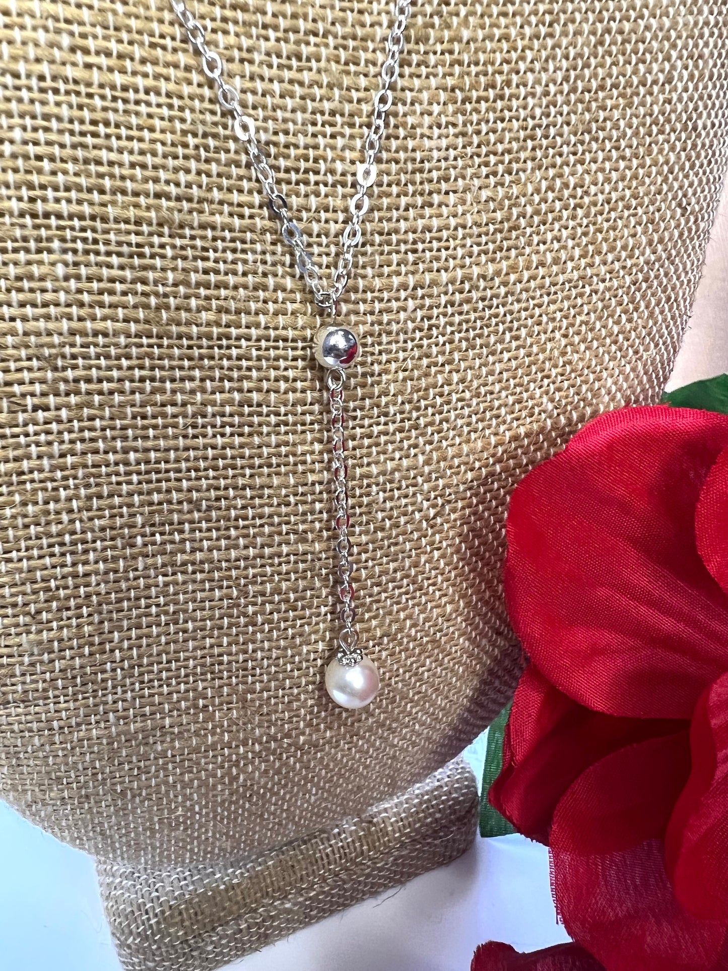 Swarovski Pearl Drop Sterling Silver Necklace