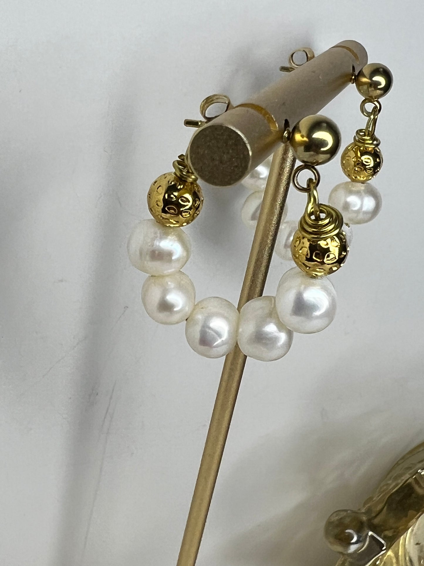 Pearl Hoop Earring Huggies