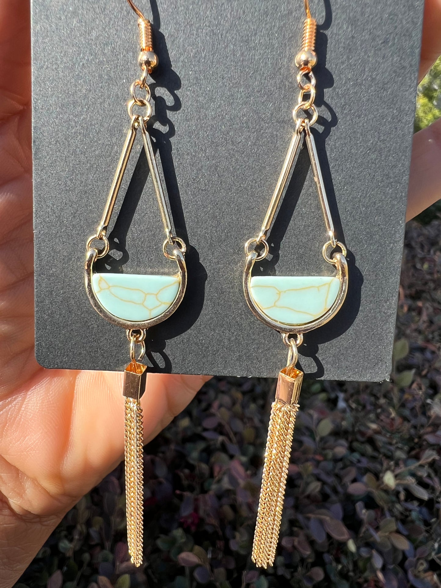 Gold dangle earrings