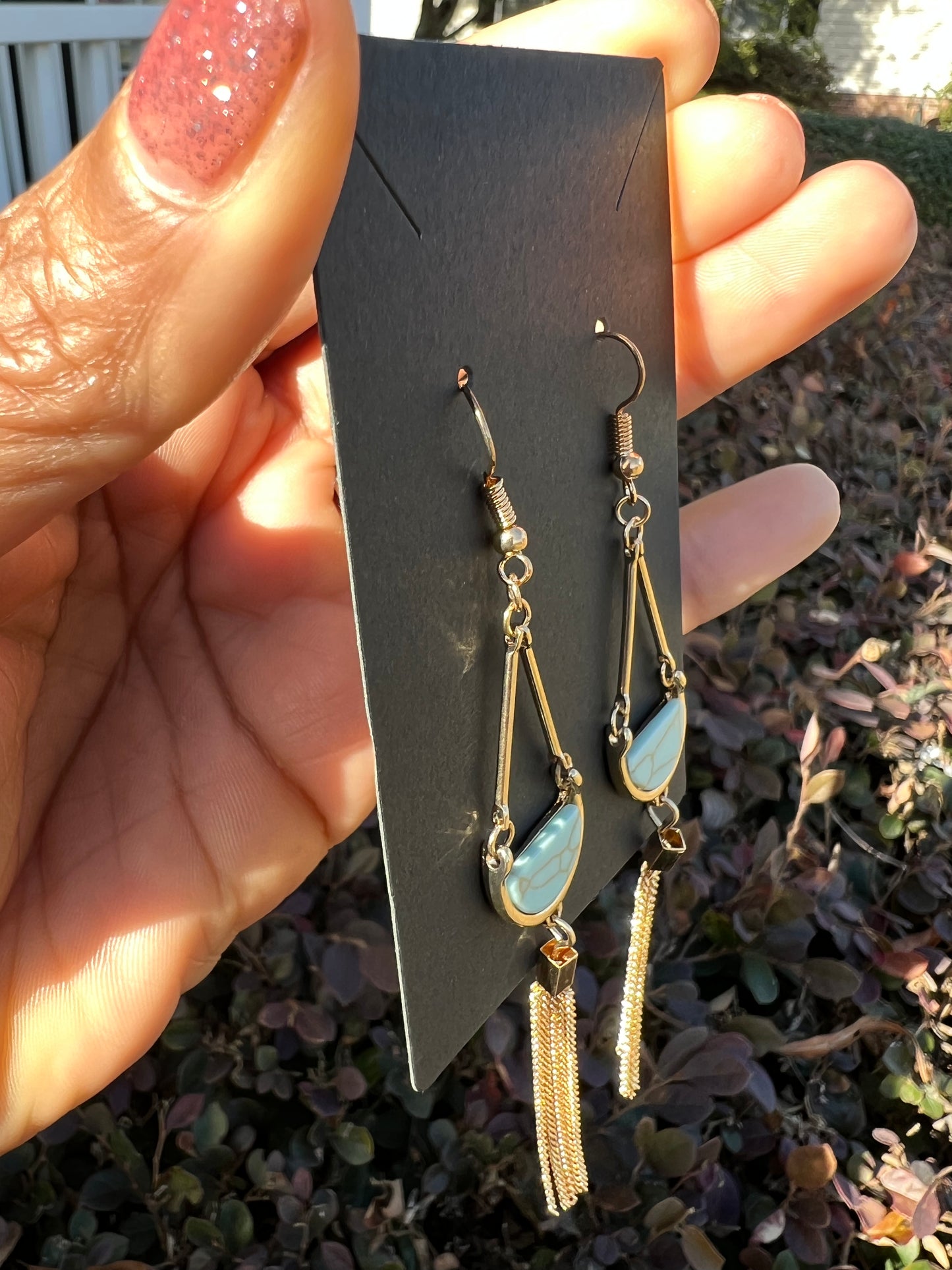 Gold dangle earrings