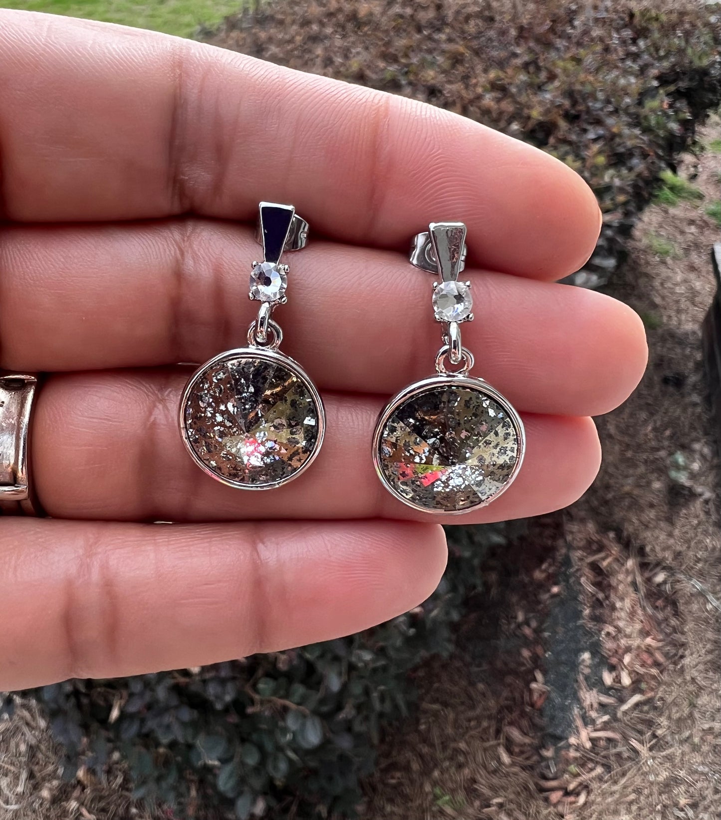 Swarovski Rivoli Crystal Earrings