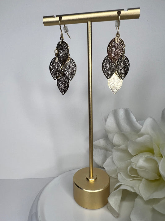 Gold Leaf Dangle Earrings