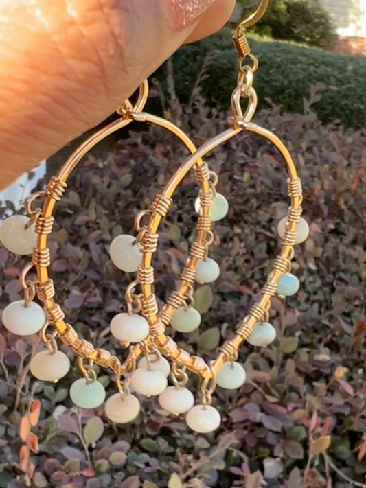 Gemstone hoop earrings