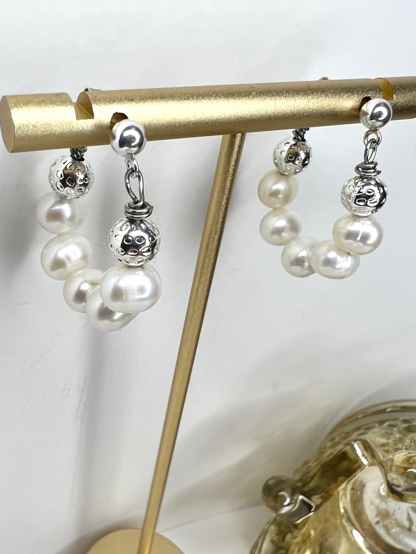 Pearl Hoop Earring Huggies