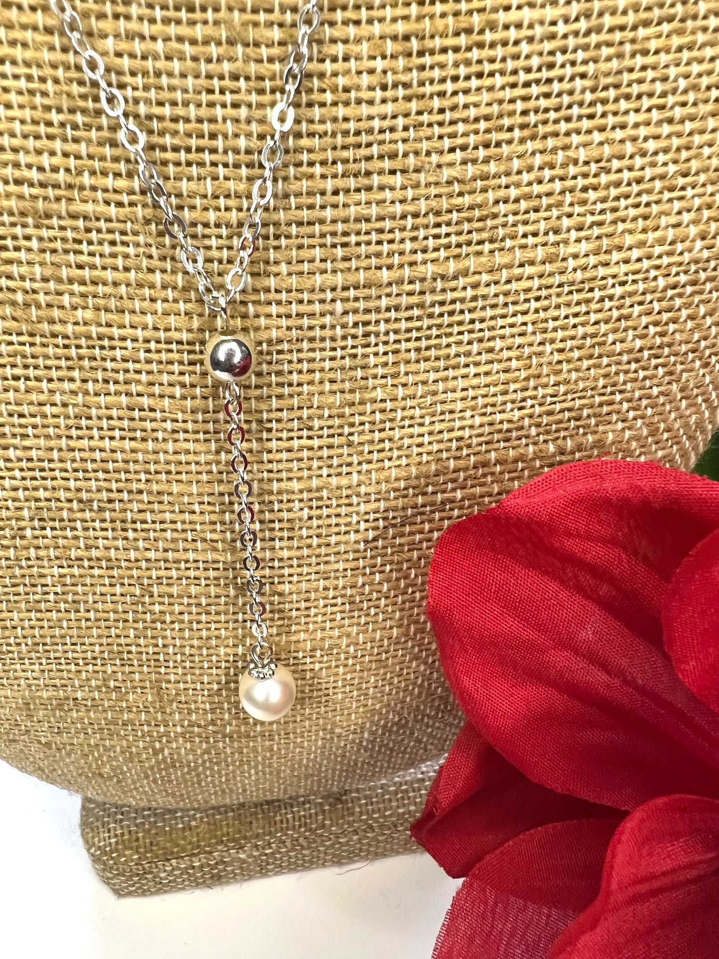 Swarovski Pearl Drop Sterling Silver Necklace