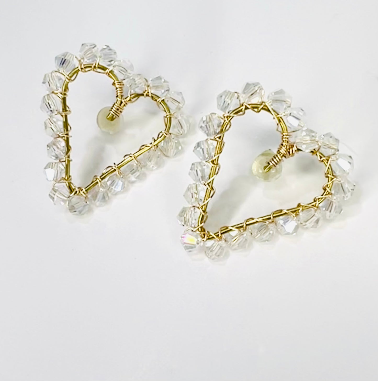 Pearl and Crystal Heart Earrings