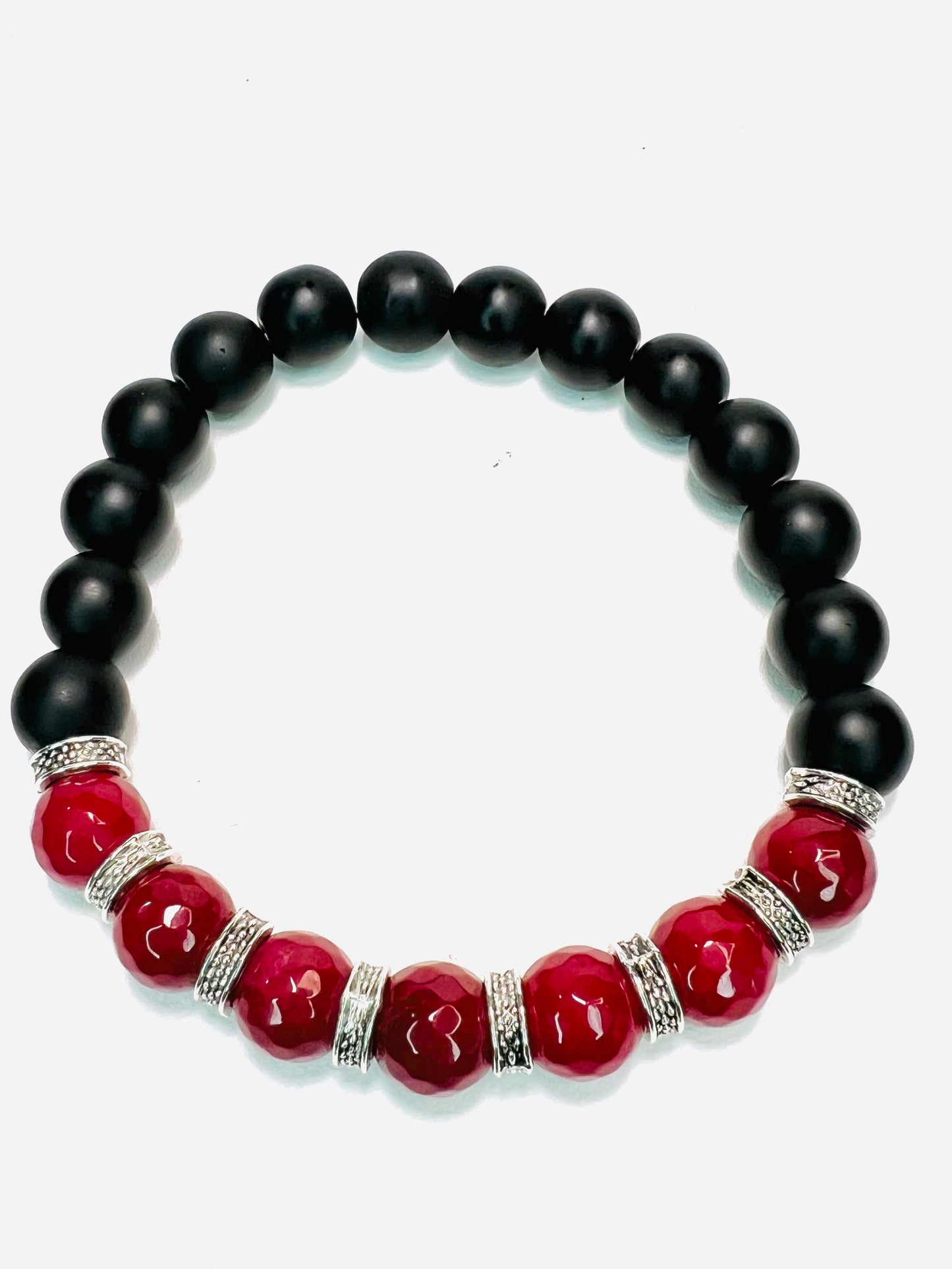 Men’s Ruby and Matte Onyx Bracelet