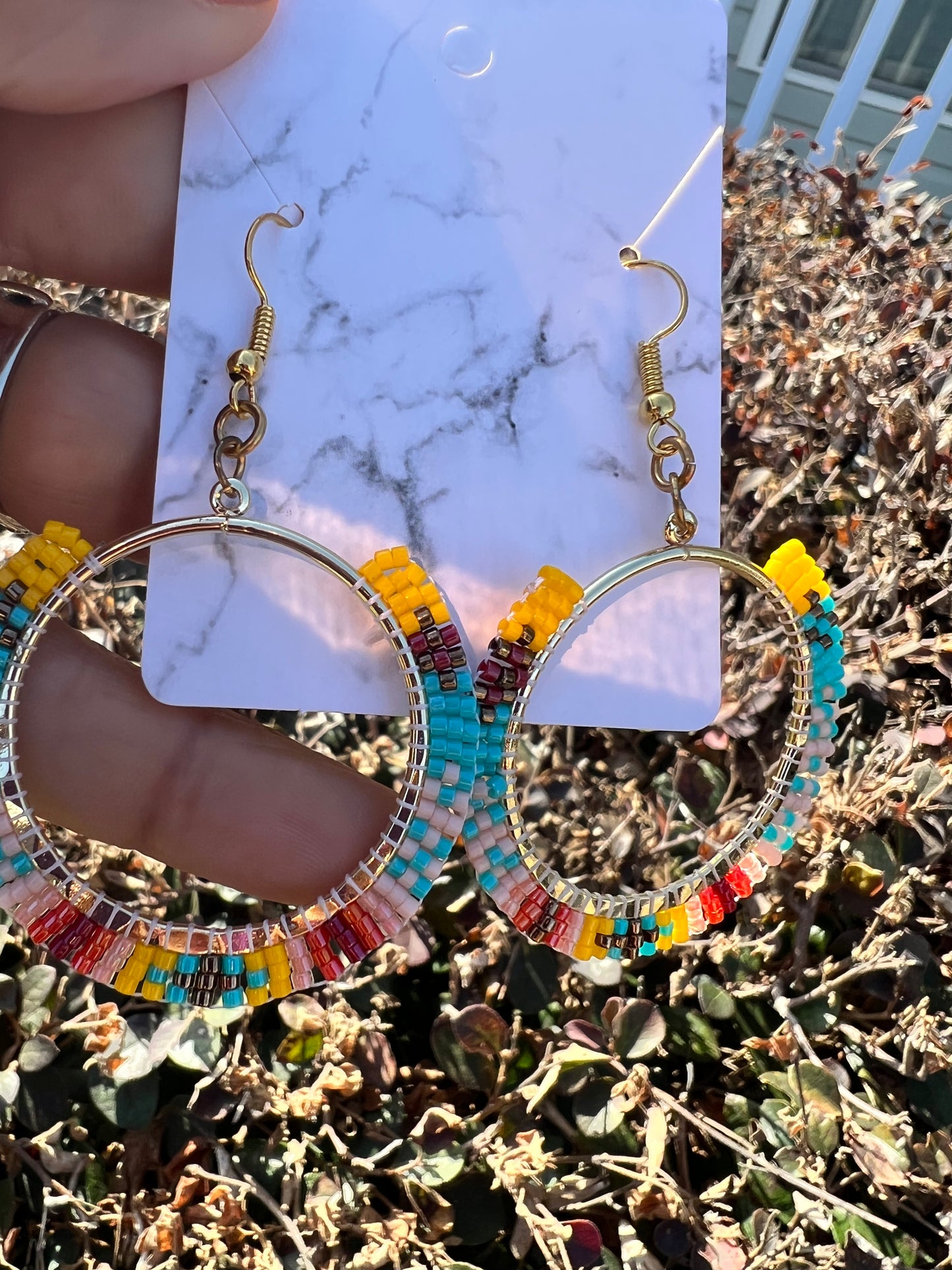 Hoop beaded earrings