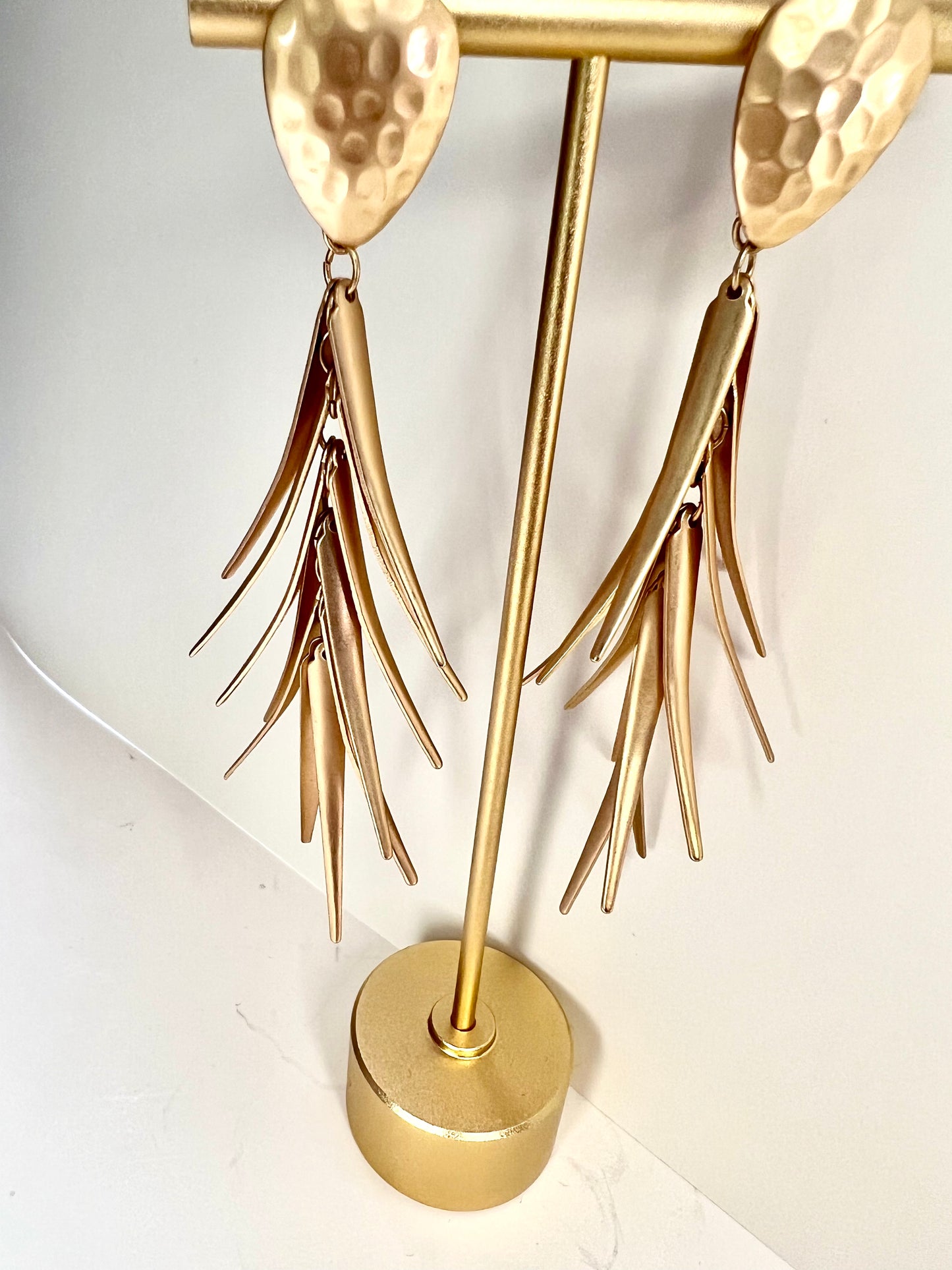 Long Geometric Fringed Earrings