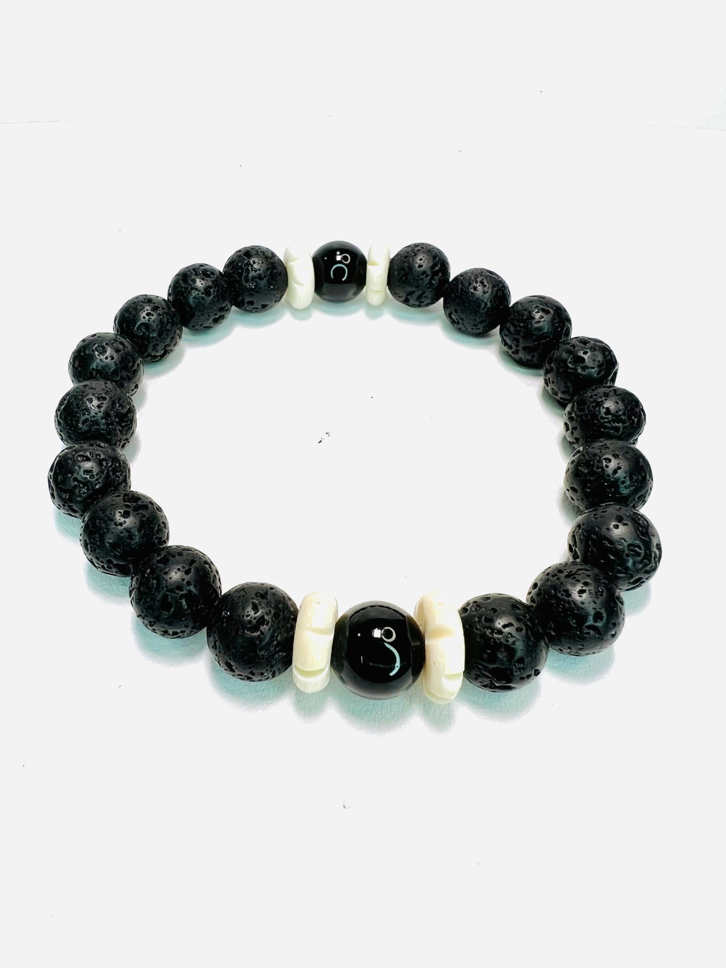 Men’s Black Onyx, Bone Shell and Lava Stones