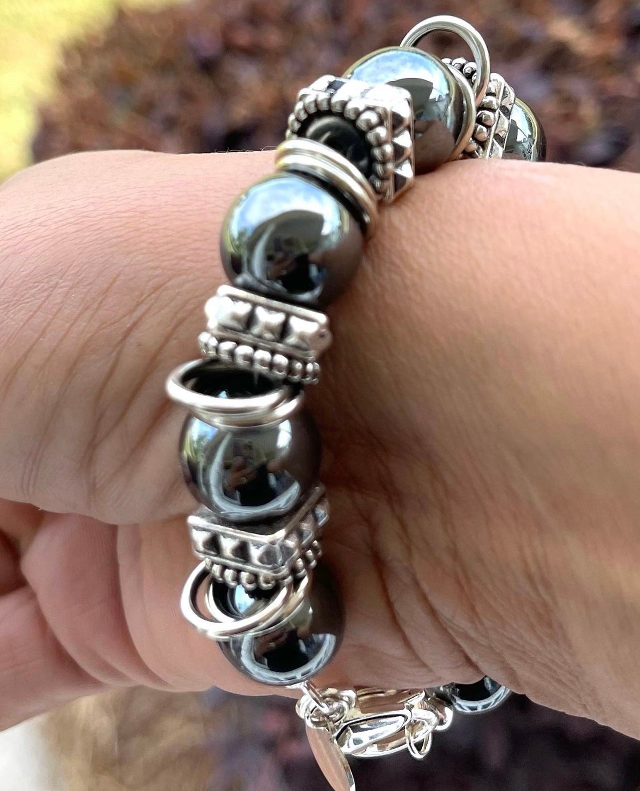 Hematite boho style bracelet